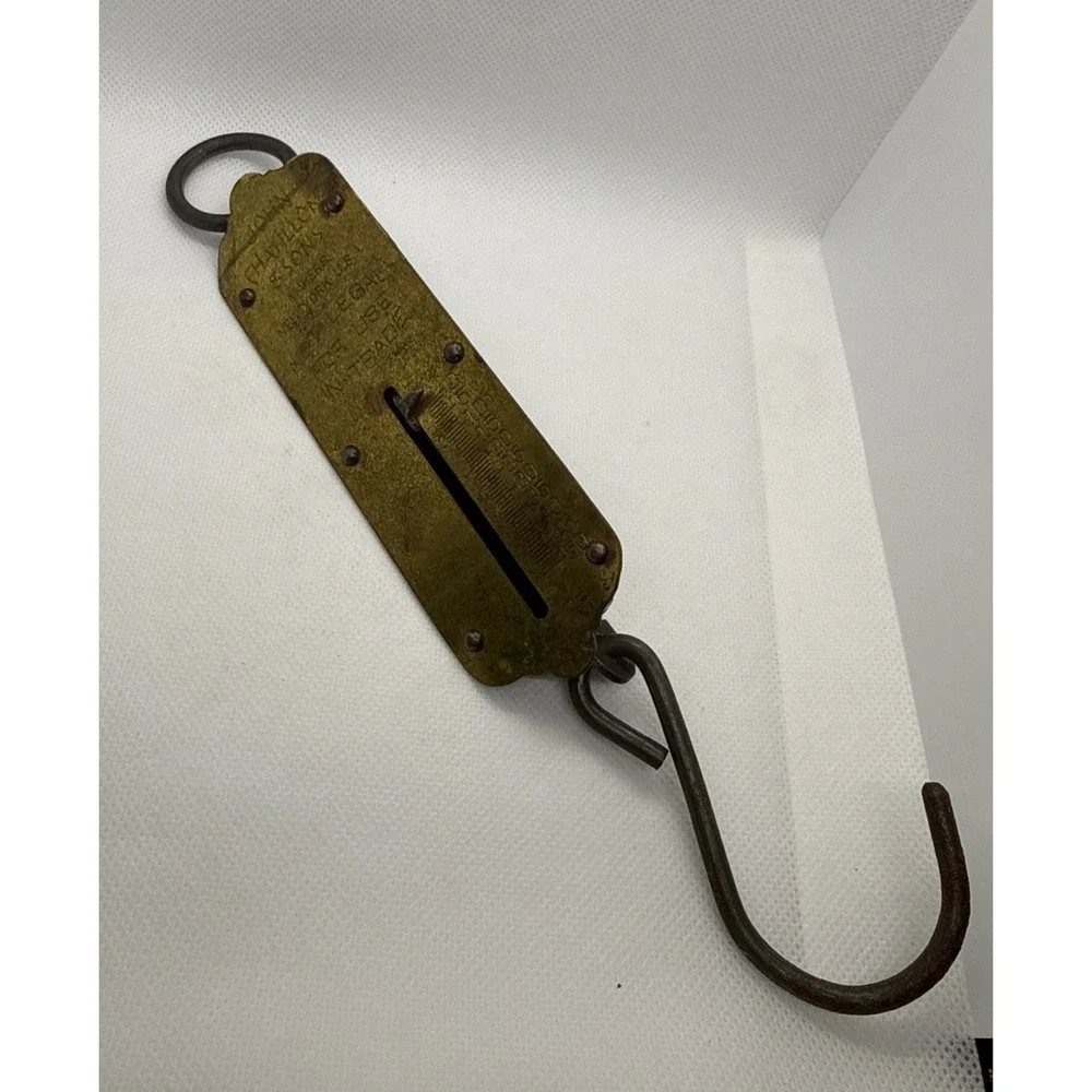 Vintage Hanging Scale Chatillon's Balance No 2 Spring Scale Brass 50 lb New York